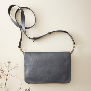 BINA Classic Leather Clutch Bag Detachable Strap