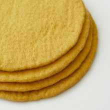 AGNI Handmade Eco Felt Table Mat Placemat 4pc Set Mustard Yellow