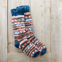 ANEKA Fair Isle Wool Jersey Lined Slipper Socks