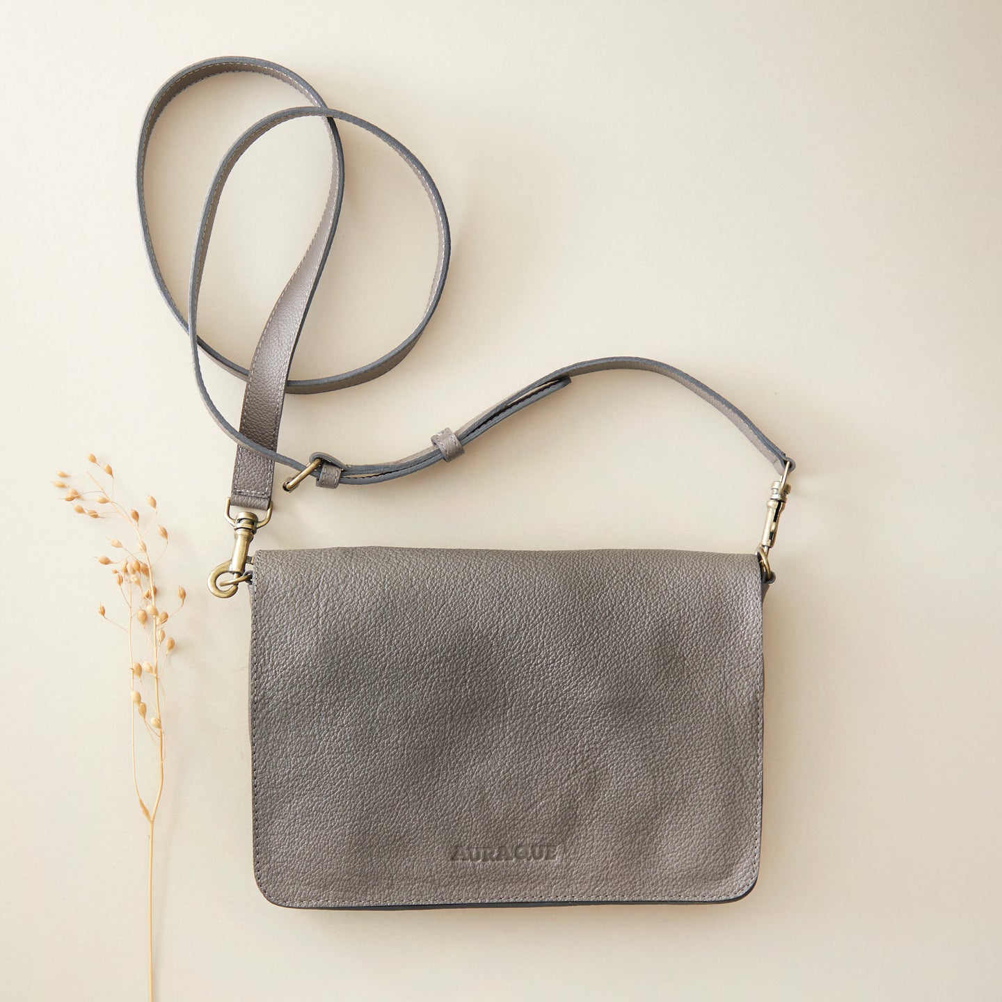 BINA Classic Leather Clutch Bag Detachable Strap - last one