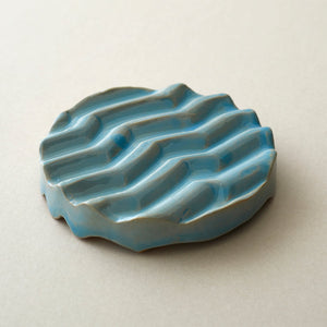 BUNDA Handmade Glazed Stoneware Ridged Soap Dish