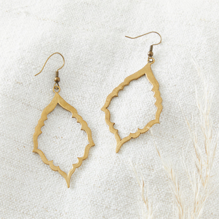 DALLU Handmade Minimalist Brass Metalwork Earrings