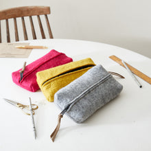 ADESH Small Boxy Felt Pouch Pencil Case Desk Tidy