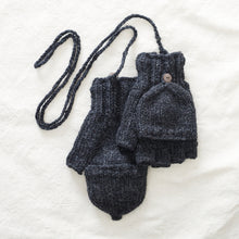 GUPTA Knit Wool Lined Mitten Fingerless Gloves Dark Grey