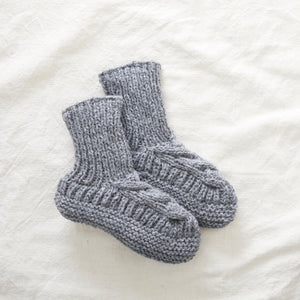 JANA Cable Knit Wool Cosy Lined Slipper Socks