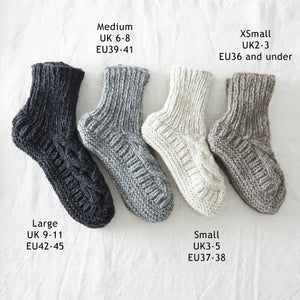 JANA Cable Knit Wool Cosy Lined Slipper Socks