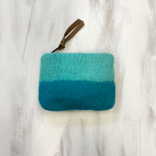 LILA Handmade Felt Ombre Two Tone Zip Purse