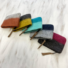 LILA Handmade Felt Ombre Two Tone Zip Purse