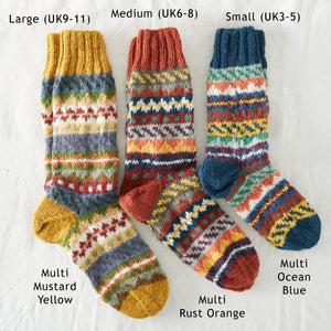LUGA Unisex Nordic Knit Socks Eco Waste Wool