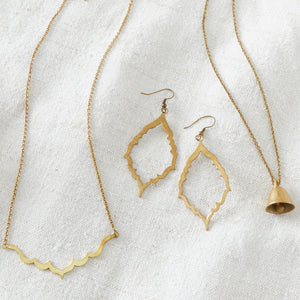 PANGA Handmade Minimalist Brass Clavicle Necklace
