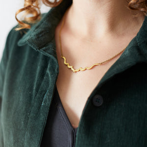 PANGA Handmade Minimalist Brass Clavicle Necklace