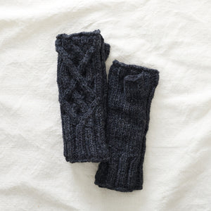 RAJA Cable Knit Wool Lined Wristwarmer Gloves