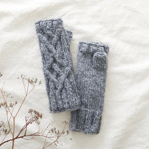 RAJA Cable Knit Wool Lined Wristwarmer Gloves