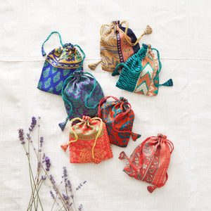 NIRMALA Recycled Sari Fabric Refillable Lavender Bag