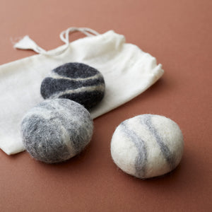 SANO Wool Felted Soap Marble Pebble 3pc Gift Set