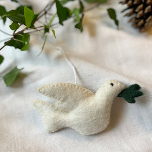 SHAMITA Felt Dove Eco Hanging Christmas Tree Decor