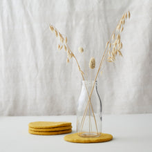 TOLA Handmade Eco Felt Coaster Vase Mat 4pc Set Mustard Yellow