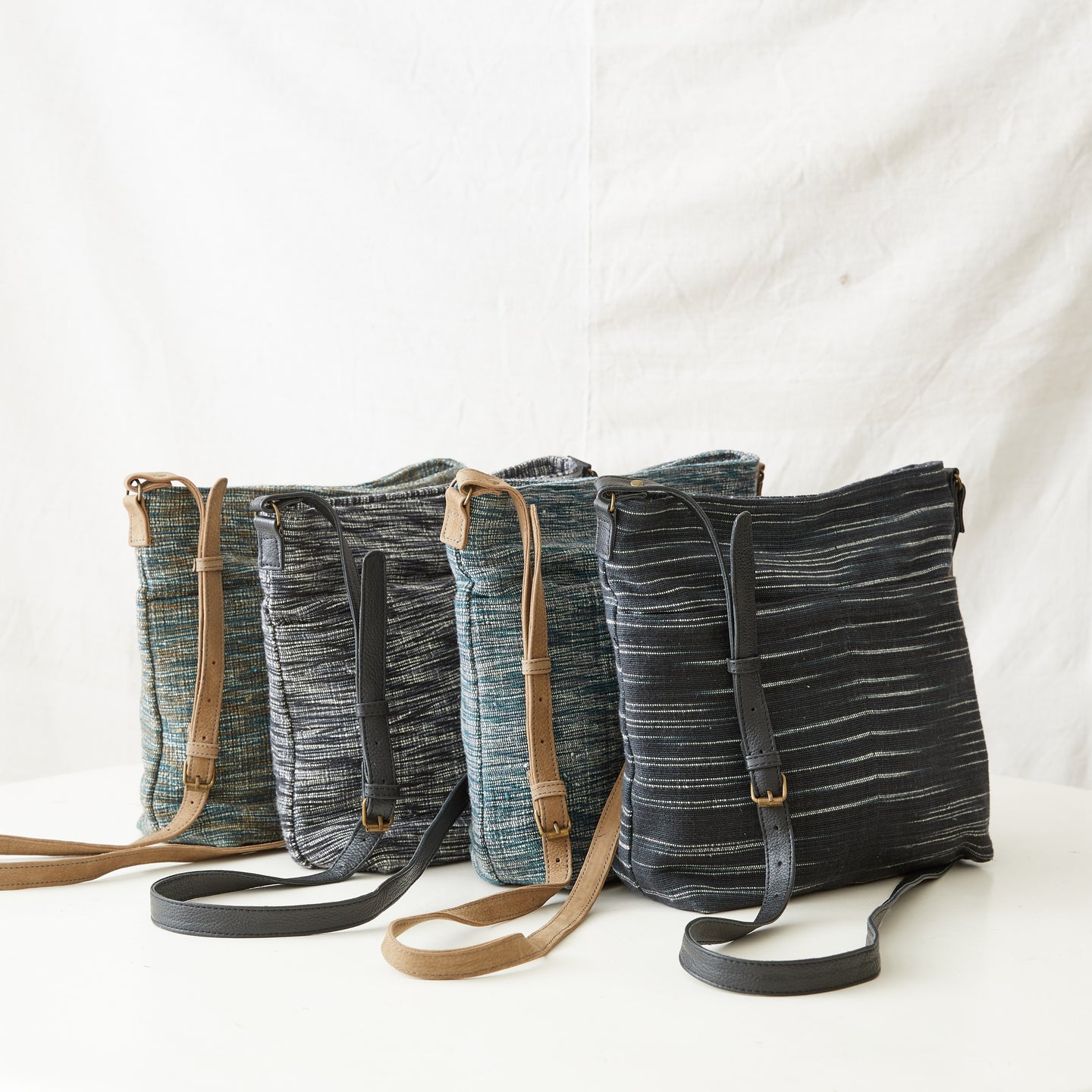 THAILO Woven Cotton Leather Cross Body Bag Purse