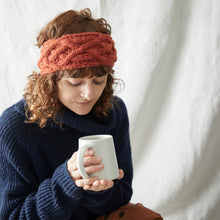PESHA Cable Knit Wool Lined Earwarmer Headband Light Grey