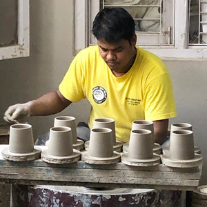 DIBAS Handmade Glazed Stoneware Large Conical Mug