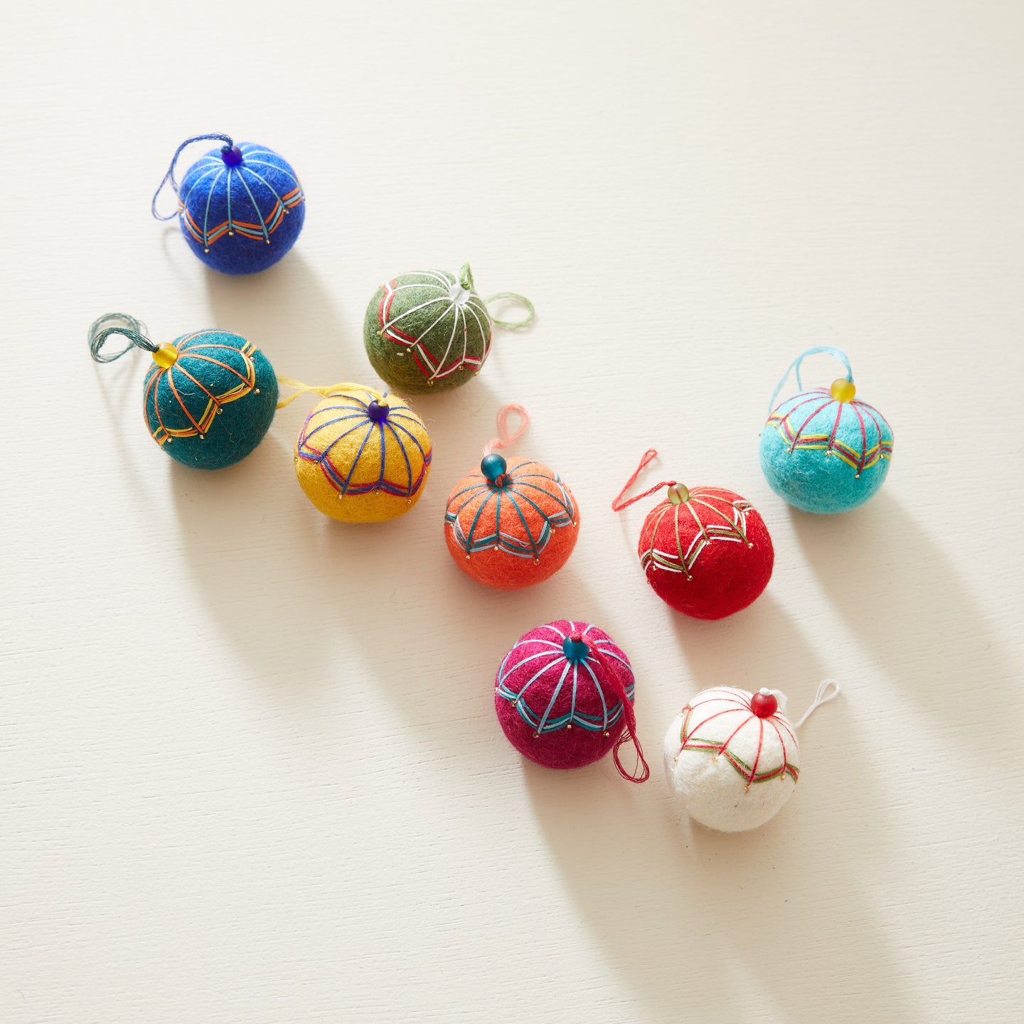 Beaded outlet felt ornaments
