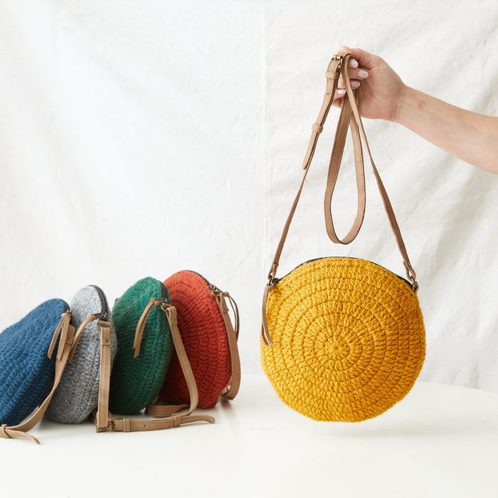 KALPA Crochet Boho Circle Cross Body Handbag